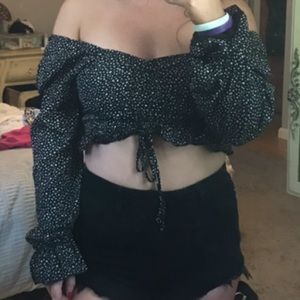 Black off the shoulder top